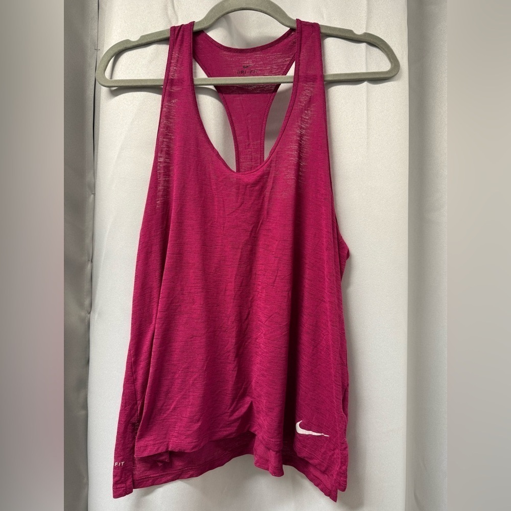 Nike Women’s Dri-Fit Racerback Running Tank Top Lightweight Size L Pink